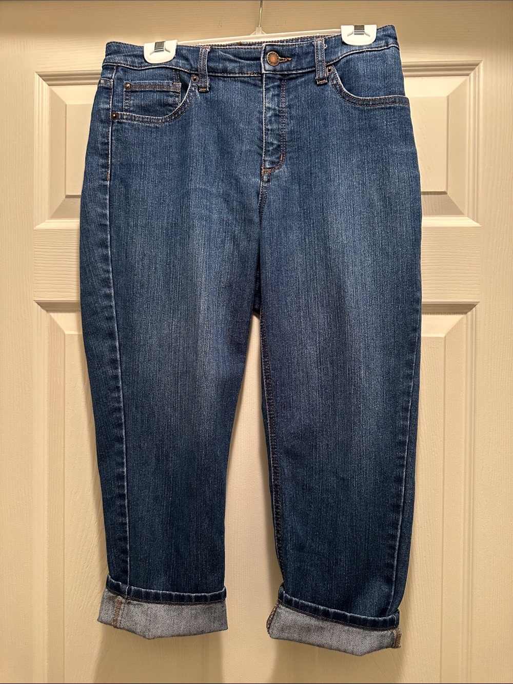 Jones New York Women's Cropped Indigo Blue Jeans
